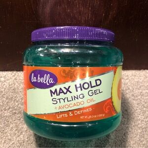 La Bella Max Hold Styling Gel w/ Avocado Oil, Lifts & Defines, 35.3oz